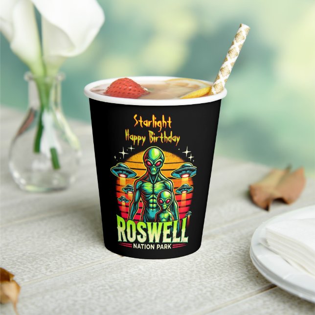 Roswell’s Alien Oasis Awaits You! Paper Cups (Insitu)