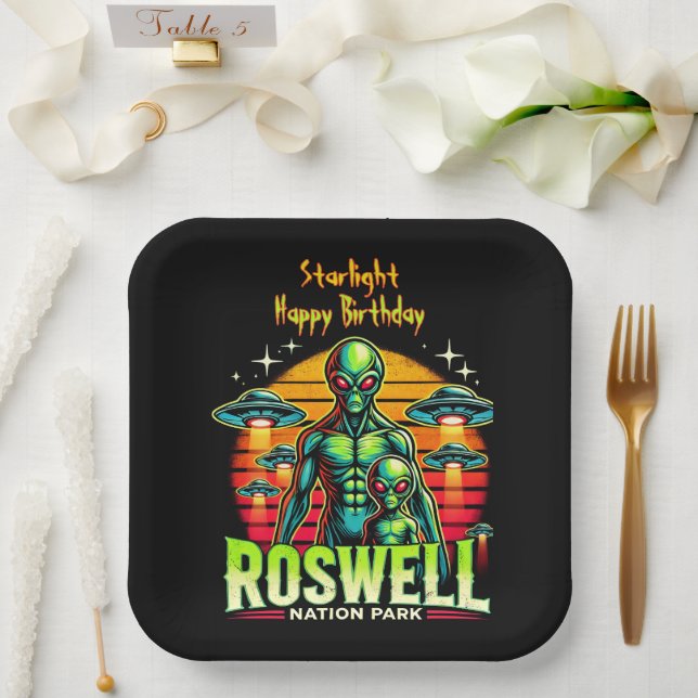 Roswell’s Alien Oasis Awaits You! Paper Plate (Wedding)