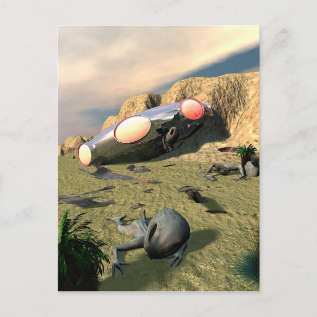 Roswell UFO Crash Postcard (Front)