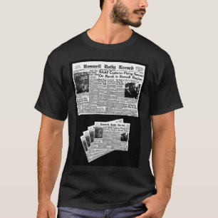 Roswell Ufo July 8Th 1947- Newspaper (Black) T-Shirt