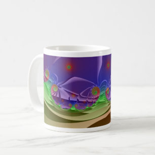 Roswellian Landscape Rainbow Fractal Art Wrap Coffee Mug