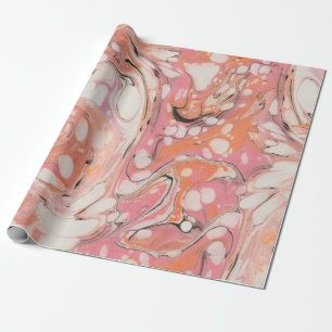 Rosy   Abstract Water Marble Pattern Wrapping Paper