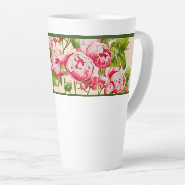 Rosy Abundance on a Large Latte Mug (B) (Right Angle)