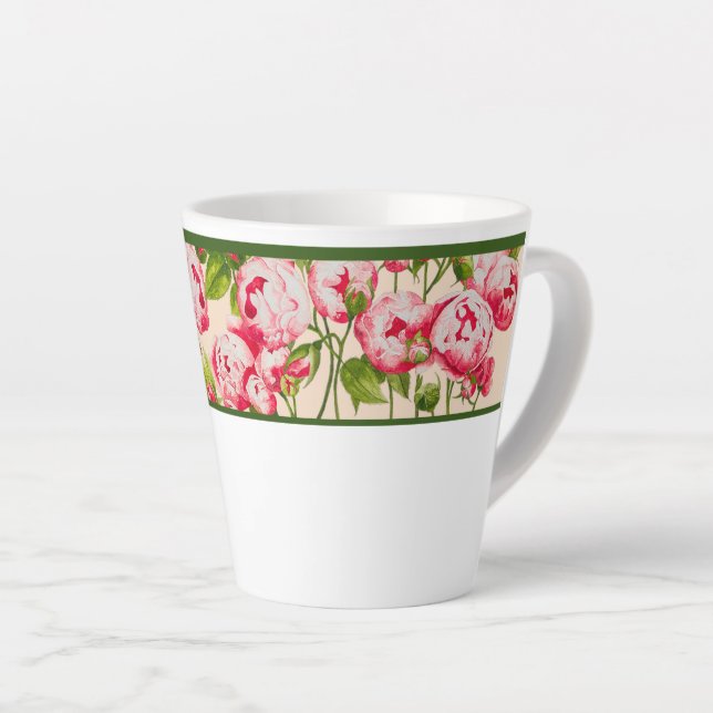 Rosy Abundance on a Small Latte Mug (B) (Right Angle)