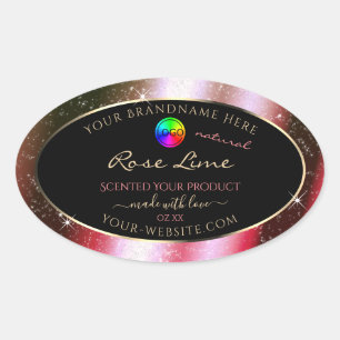 Rosy Blush Glitter Frame Product Label with Logo