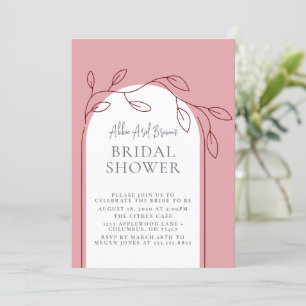 Rosy Blush Script Bridal Shower  Invitation