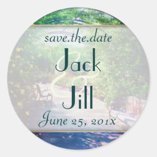 Rosy Bower WEDDING Save the Date Classic Round Sticker