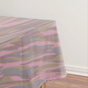 Rosy Brown, faded pink, mountain mist camo Tablecloth