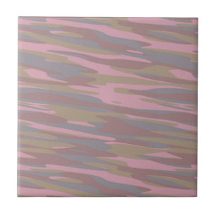 Rosy Brown, faded pink, mountain mist camo Tile