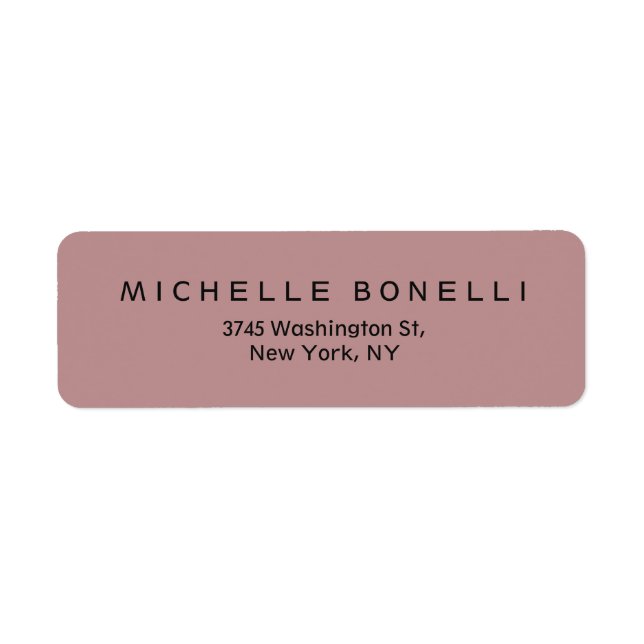 Rosy Brown Professional Return Address Label (Front)