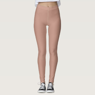 Rosy Brown Solid Plain Colour Leggings