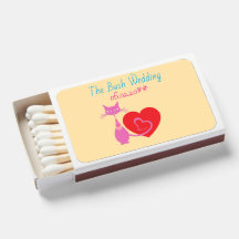 Rosy Cat Wedding Matchbox Favours