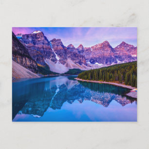 Rosy Clouds Before Sunrise at Moraine Lake Postcard
