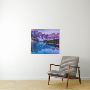 Rosy Clouds Before Sunrise at Moraine Lake Tapestry