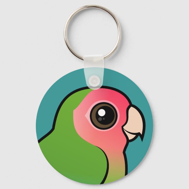 Rosy-faced Lovebird Key Ring (Front)