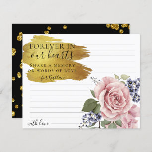 Rosy Floral Elegant Share a Memory Funeral Card