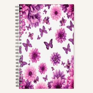 Rosy Floral Notebook Pink Flower Journal