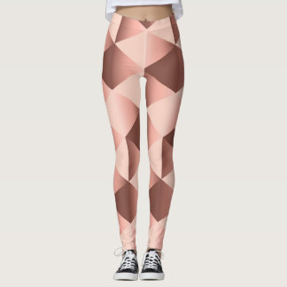 Rosy geometry: pale abstract motif. leggings