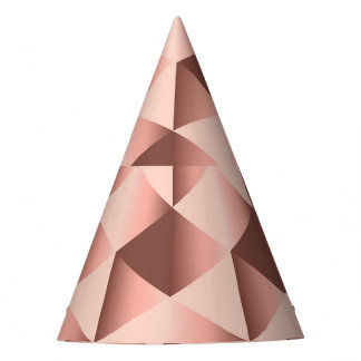 Rosy geometry: pale abstract motif. party hat