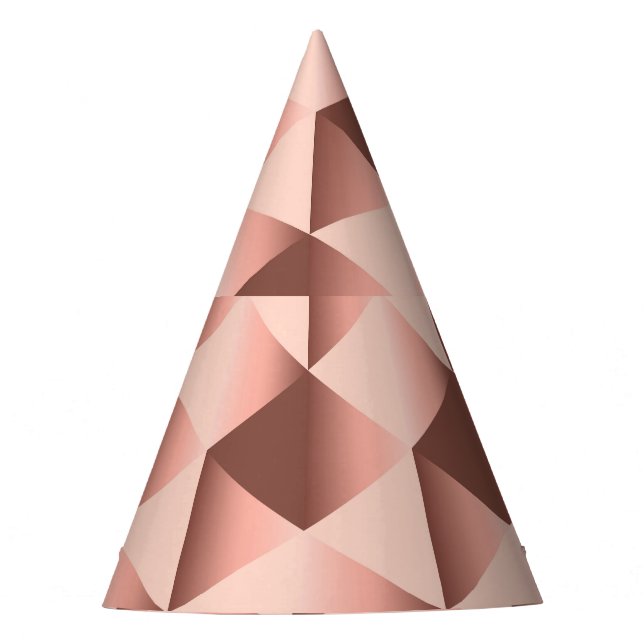 Rosy geometry: pale abstract motif. party hat (Front)