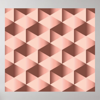 Rosy geometry: pale abstract motif. poster