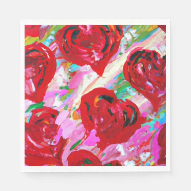 Rosy Hearts Napkin (Front)