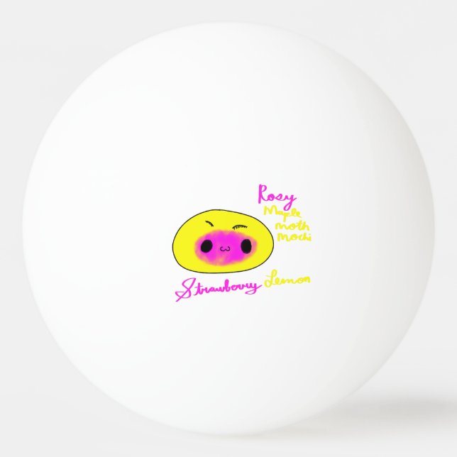 Rosy Maple Moth Cute Mochi Funny Animal Mochi Ping Pong Ball (Front)
