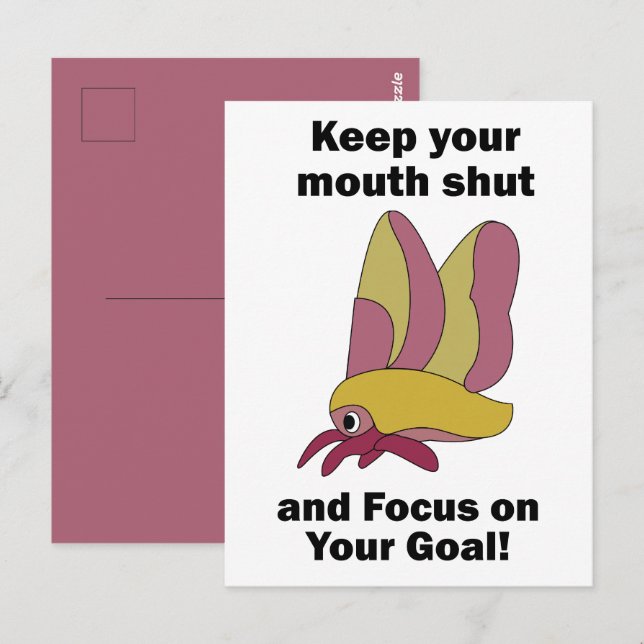 Rosy Maple Moth Keeping Mouth Shut Focus On Goals Postcard (Front/Back)