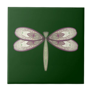 Rosy Nouveau Dragonfly Tile