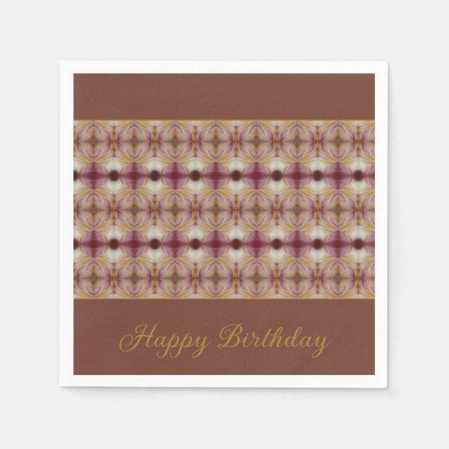 Rosy Pink And Gold Napkin (Front)