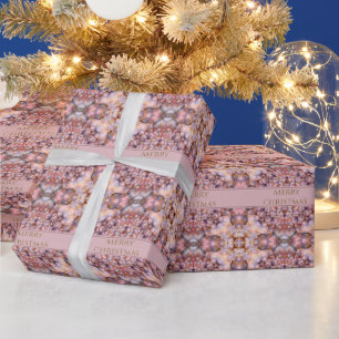 Rosy Pink Christmas Ornaments Wrapping Paper