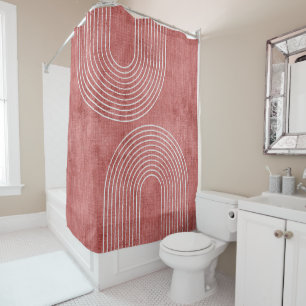 Rosy Pink Minimalist Shower Curtain