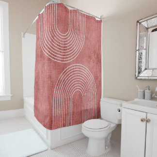 Rosy Pink Minimalist Shower Curtain