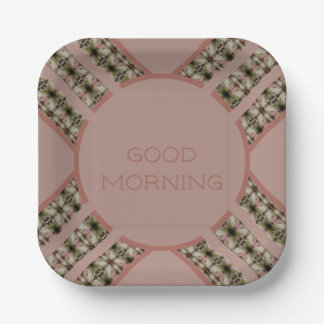 Rosy Pink Patterned Paper Plate
