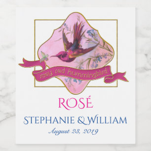 Rosy Red Hummingbird Wine Label