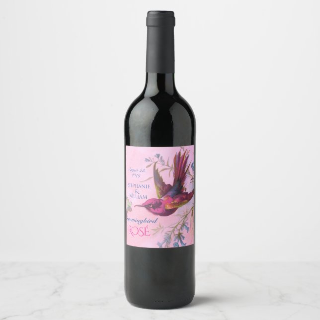 Rosy Red Hummingbird Wine Label (Front)