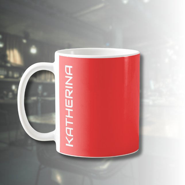 Rosy Red Solid Colour | Classic Personalised  Coffee Mug (Creator Uploaded)