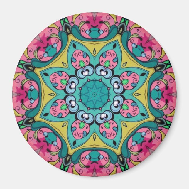 Rosy Reflections  Mandala Magnet (Front)