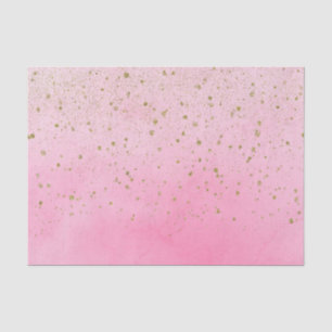 Rosy Rose Pink & Gold Glitter Bridal Shower Party Tissue Paper