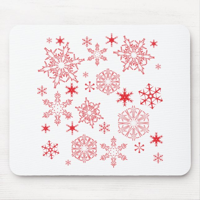 Rosy Snowflakes Mouse Mat (Front)