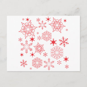 Rosy Snowflakes Postcard
