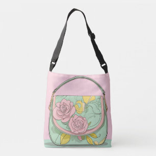 Rosy Sunshine AI art Crossbody Bag