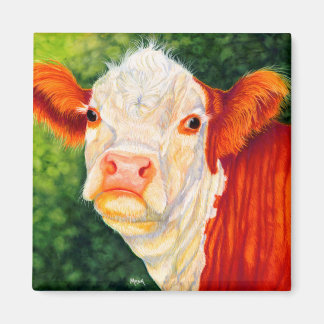 Rosy The Happy Heifer Hereford Cow Magnet