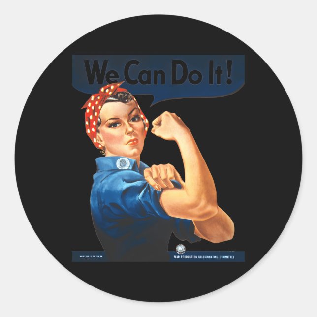 Rosy The Riveter We Can Do I Classic Round Sticker (Front)