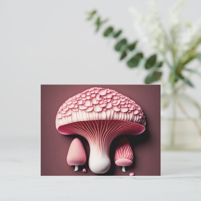 Rosy Veincap Mushroom Postcard (Standing Front)
