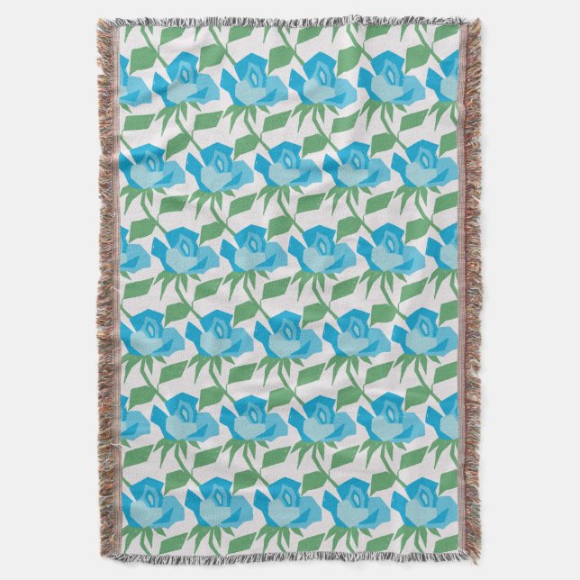 Rosy Whimsy Throw Blanket (Front Vertical)