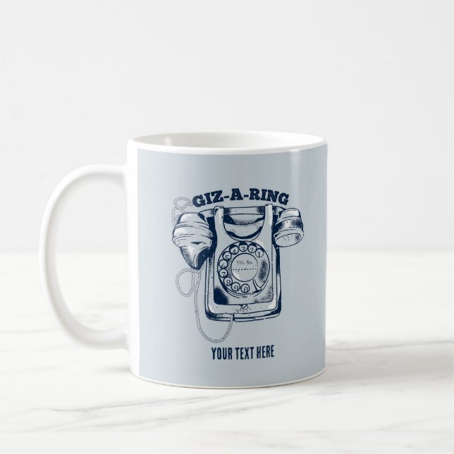 Rotary dial telephone Blue Coffee Mug (Left)