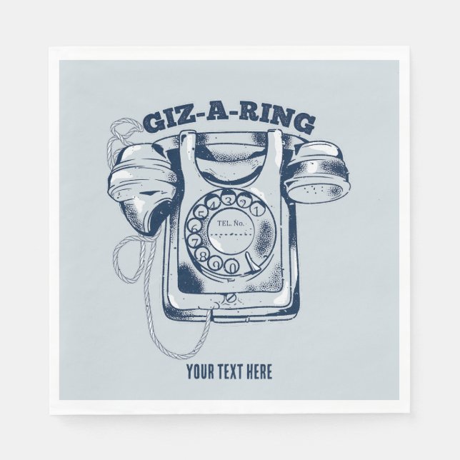 Rotary dial telephone Blue Napkin (Front)