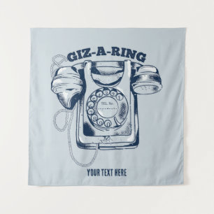 Rotary dial telephone Blue Tapestry