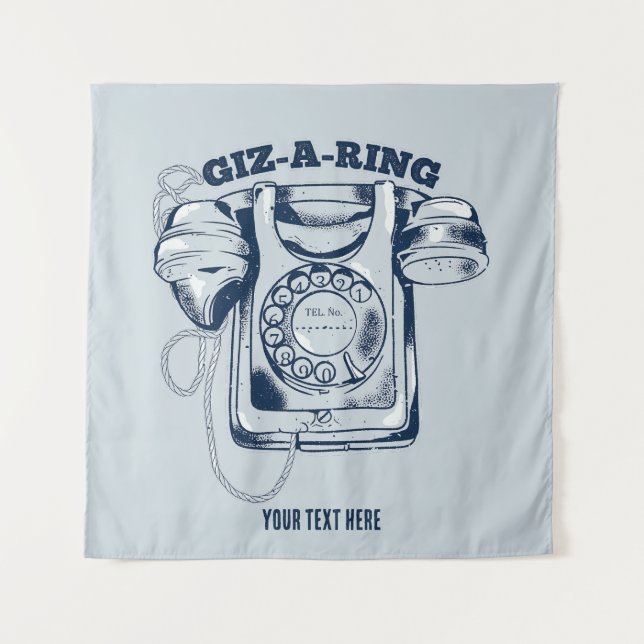 Rotary dial telephone Blue Tapestry (Front)